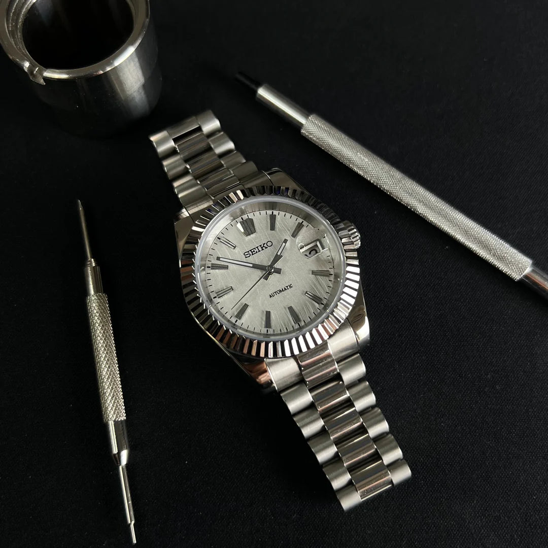 Seiko Mod Datejust (witte president)