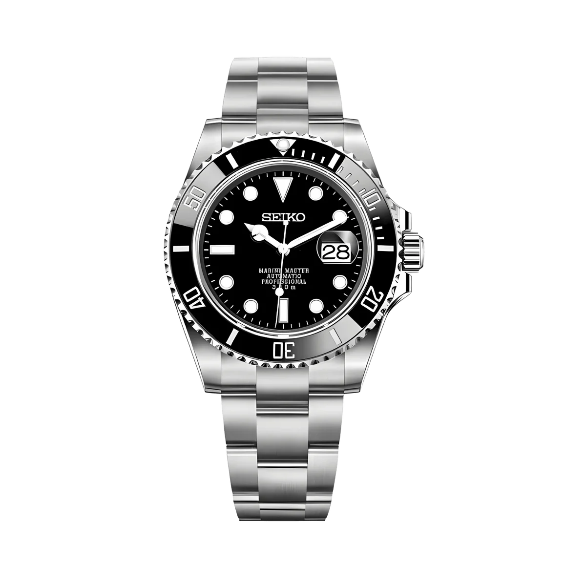 Seiko Mod Submariner Black