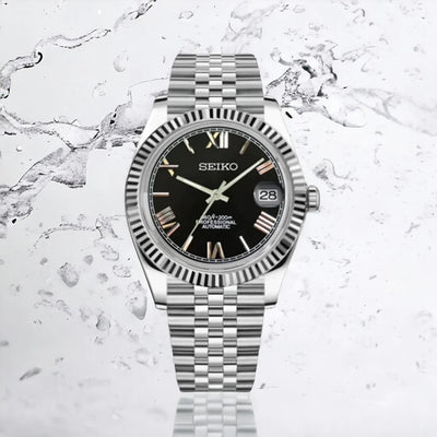 Seiko Mod Datejust (Roman Black)