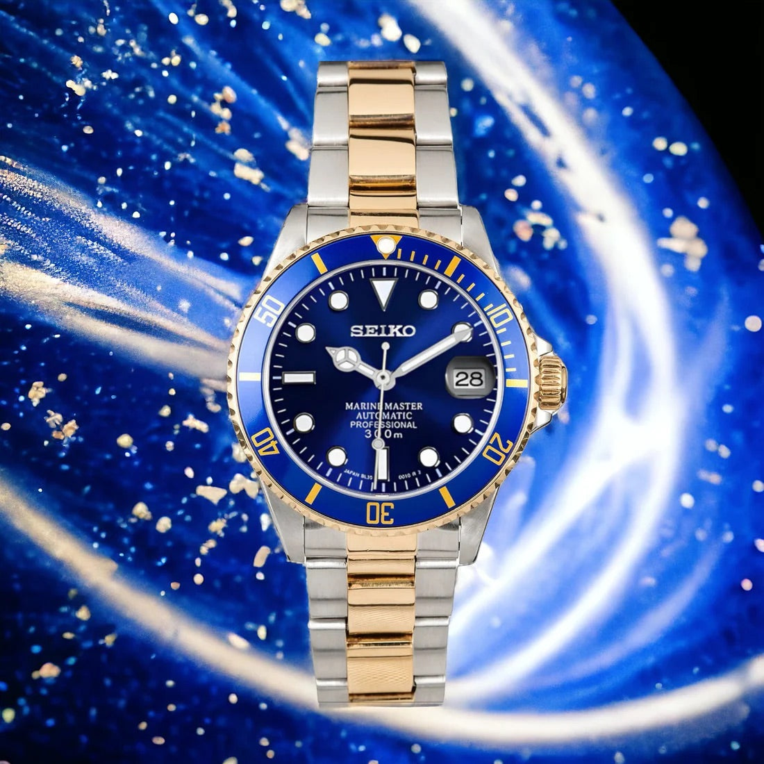 Seiko Mod Submariner Twotone Blue 