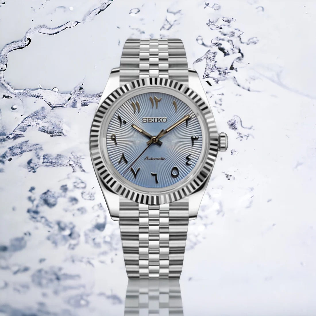 Seiko Mod Datejust (Light Blue Arabic)