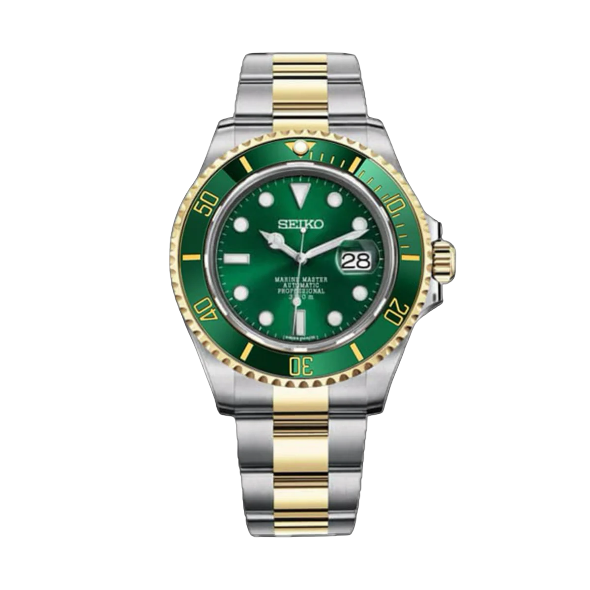 Seiko Mod Submariner Twotone Green