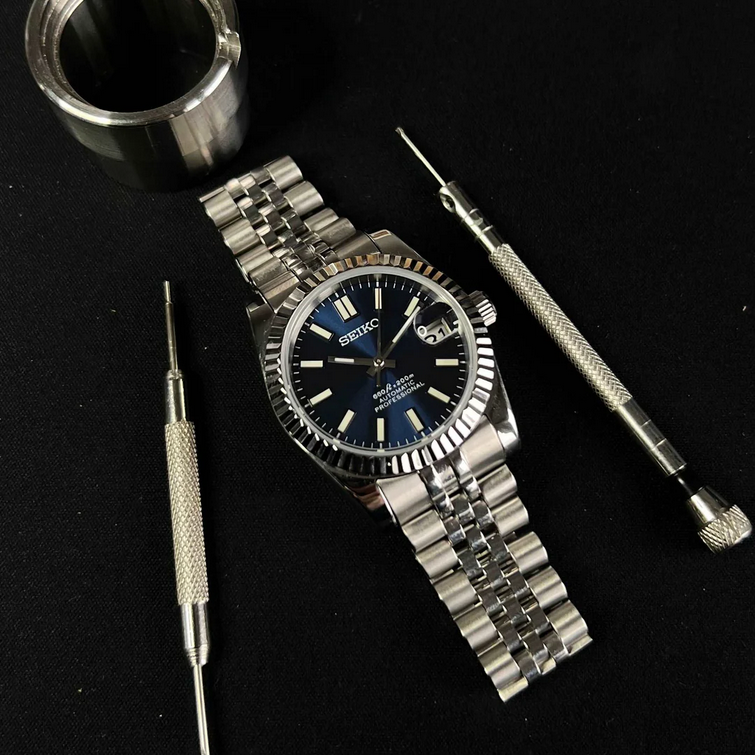 Seiko Mod Datejust (blauwe president)