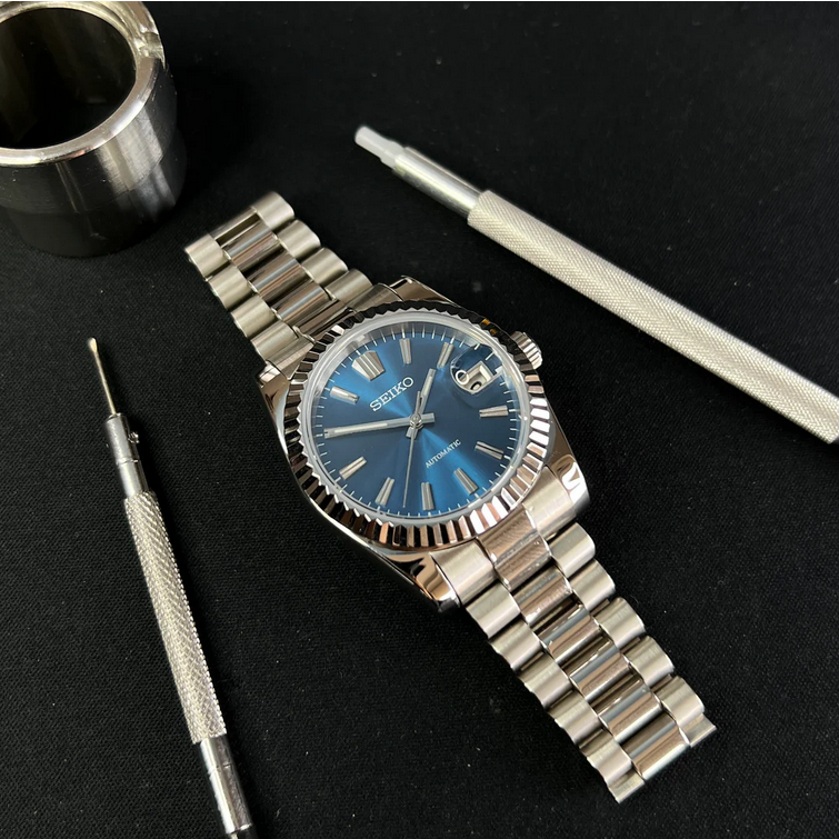 Seiko Mod Datejust (blauwe Azure-president)