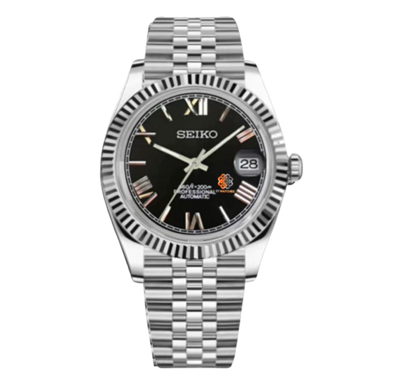 Seiko Mod Datejust (Roman Black)