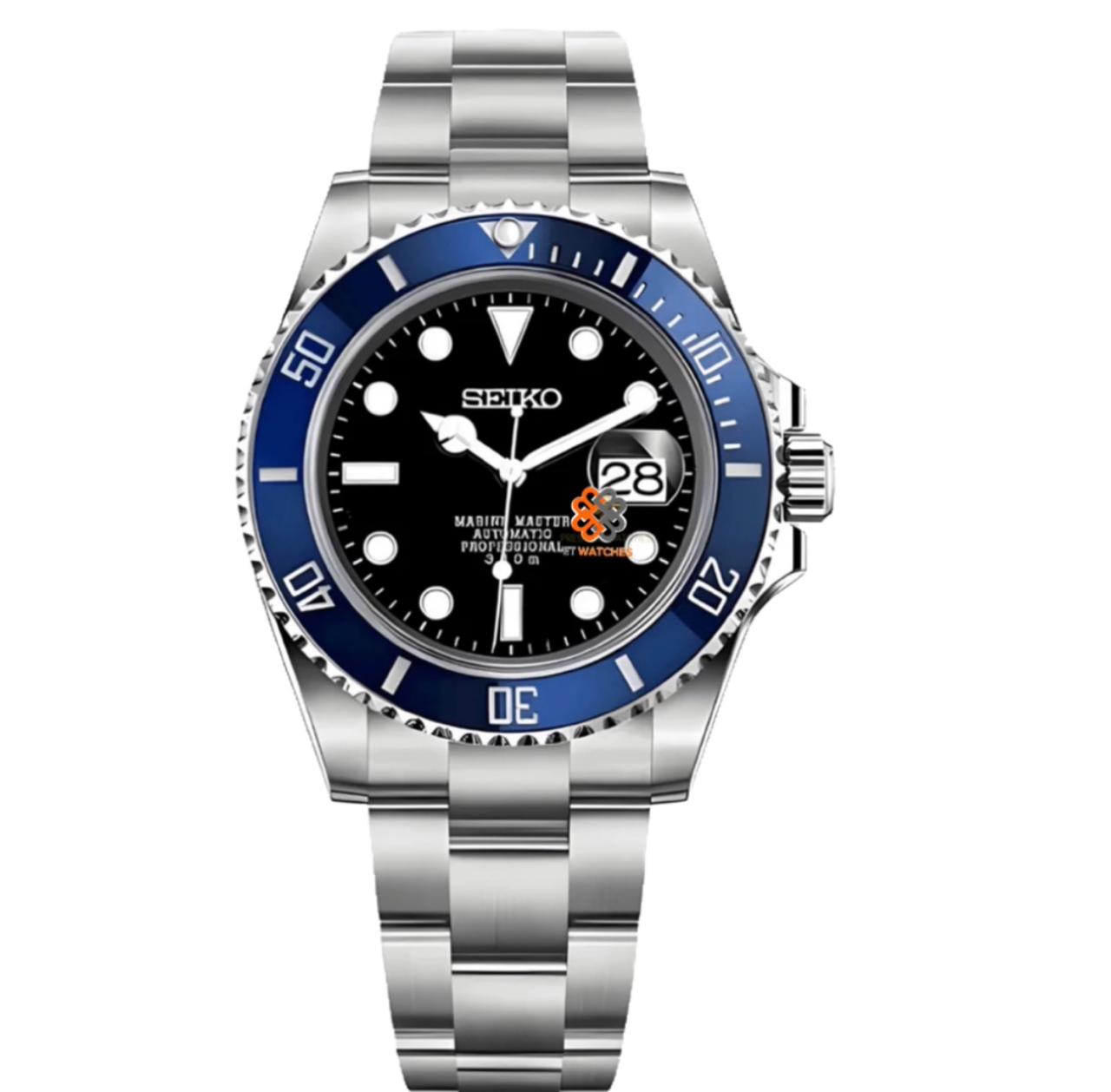 Seiko Mod Submariner Blue 