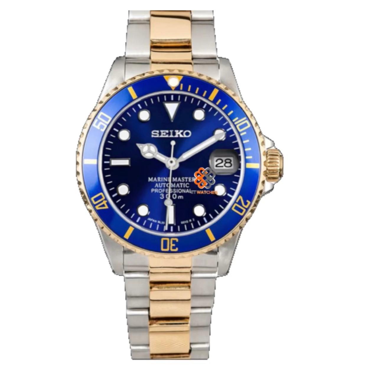 Seiko Mod Submariner Twotone Blue 