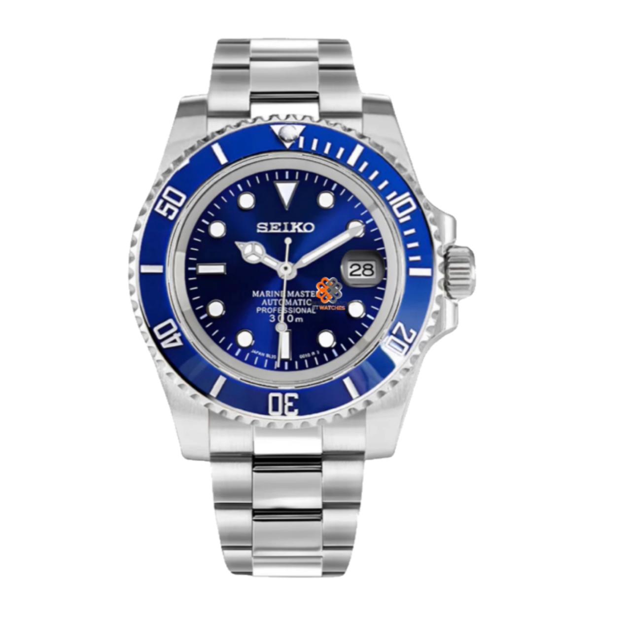 Seiko Mod Submariner Blue Dial